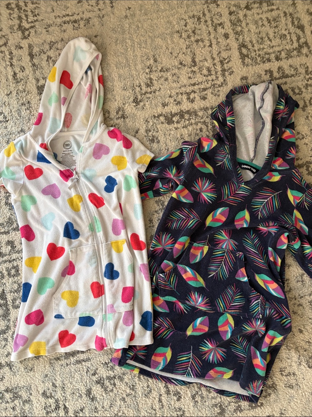 Lands End/Wonder Nation set of 2 Girls Terry Cover ups